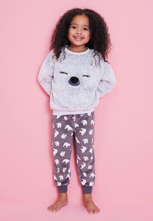 Girls Polar Bear Fleece Pyjama Set