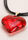 Womens Red Heart Cord Necklace