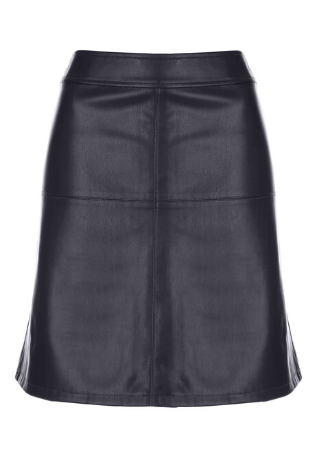 Womens Black PU Mini Skirt 