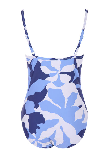 Womens Blue Floral Swimsuit