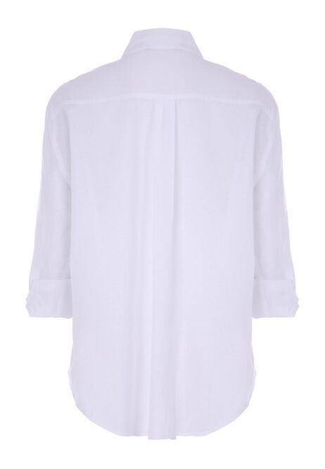Womens White Plain Casual Shirt