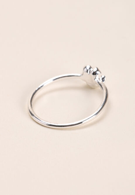Womens Silver Flower Ring