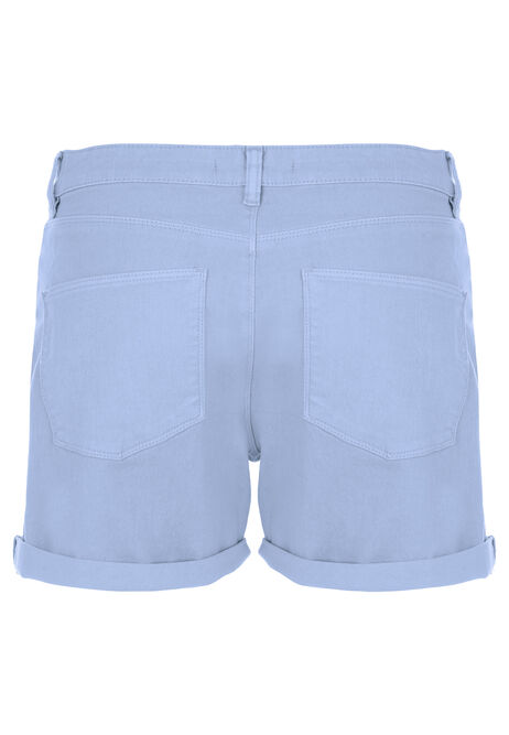 Womens Light Blue Rolled Hem Denim Shorts