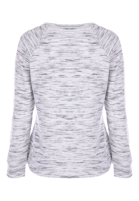  Womens Grey Space-Dye Henley Pyjama Top