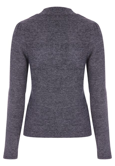 Womens Charcoal Cosy High Neck Top