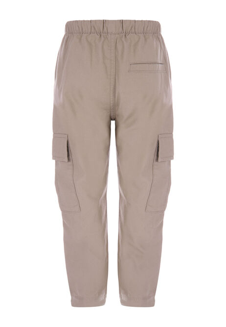 Younger Boy Stone Woven Cargo Trousers
