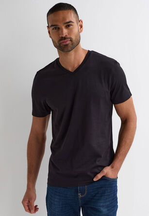 Mens Black V-Neck T-Shirt