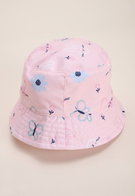 Baby Girls Pink Bunny Bucket Hat