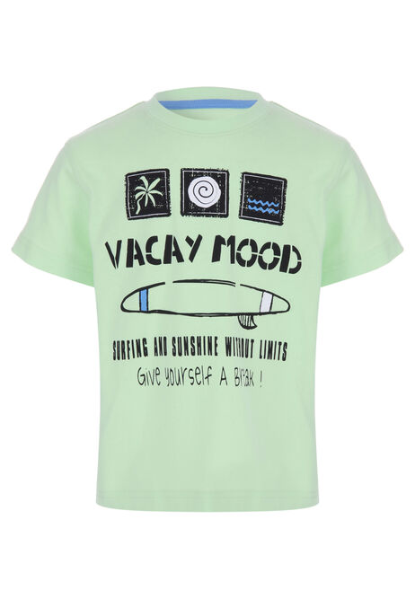 Younger Boys Green Surf Print T-shirt