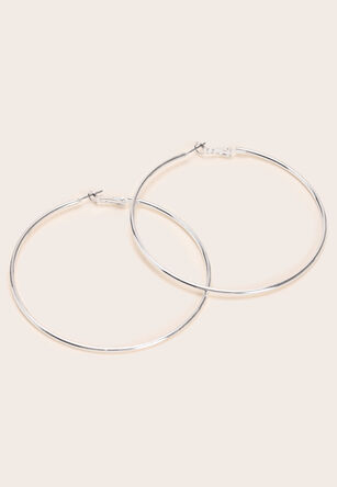 Womens Silver Oversized Hoop Earrings