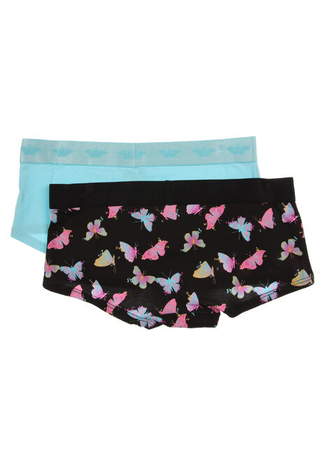Older Girls 2pk Black Butterfly Print Shorts