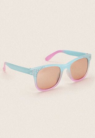 Girls Blue and Pink Diamante Sunglasses