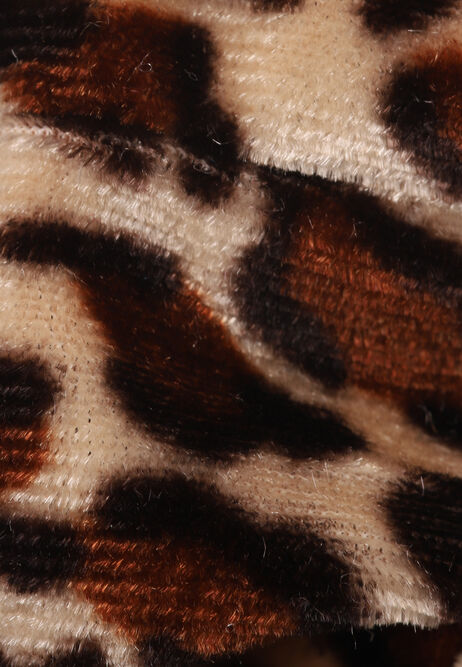 Womens Leopard Print Velvet Scrunchie Hair Tie