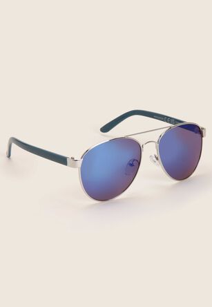 Boys Blue Mirrored Aviator Sunglasses