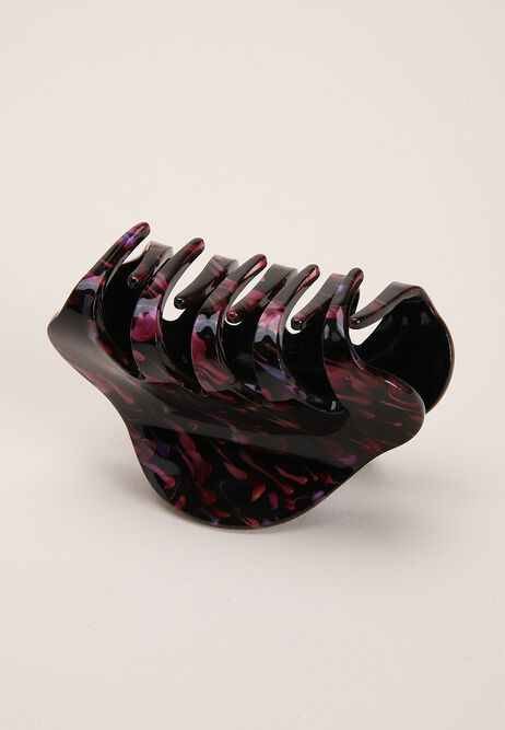 Womens Red Marble Effect Claw Clip