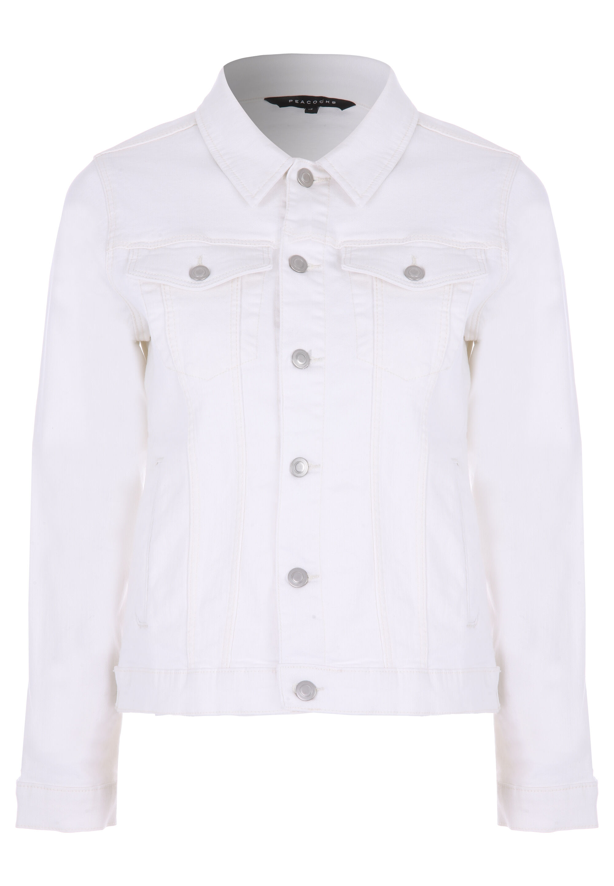 Womens White Denim Jacket Peacocks