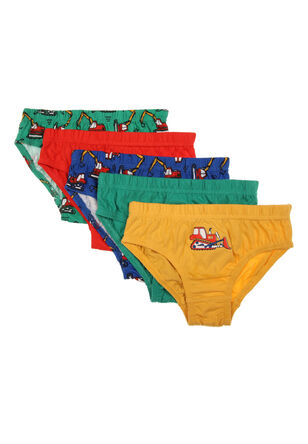 Younger Boys 5pk Assorted Truck Brief
