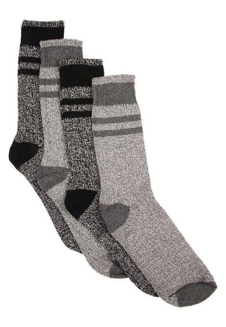 Mens 2pk Black & Grey Thermal Socks 