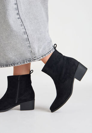 Womens Black Ankle Western Boots