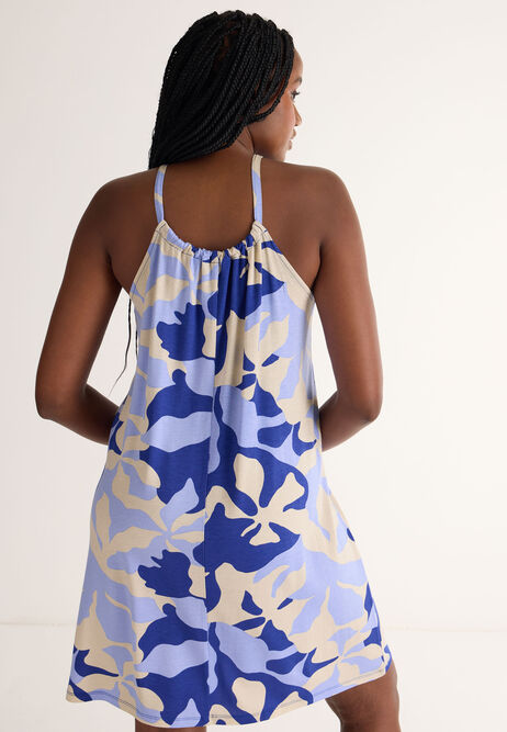 Womens Blue Jersey Beach Dress