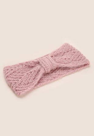 Womens Pink Knitted Headband