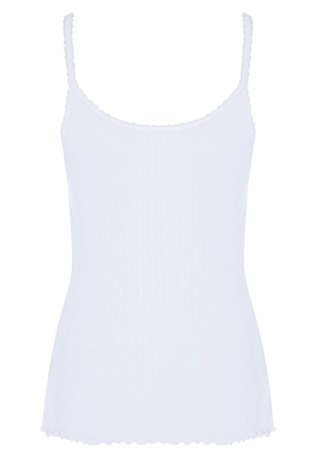 Womens Plain White Thermal Camisole Top