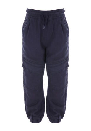 Younger Boy Navy Woven Cargo Trousers