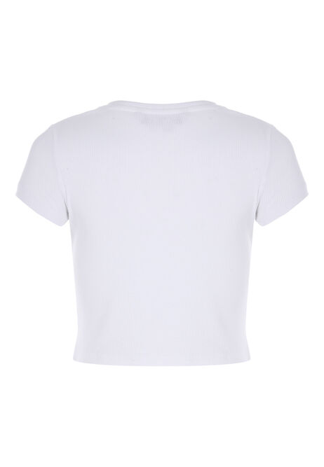 Older Girls White Cut Out Top 