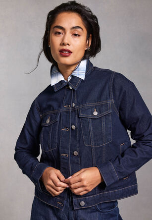 Womens Indigo Wash Plain Denim Jacket
