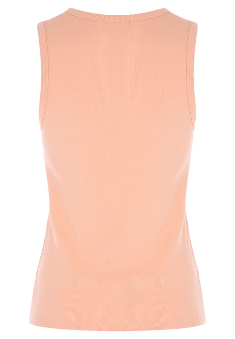 Womens Plain Orange Scoop Neck Vest