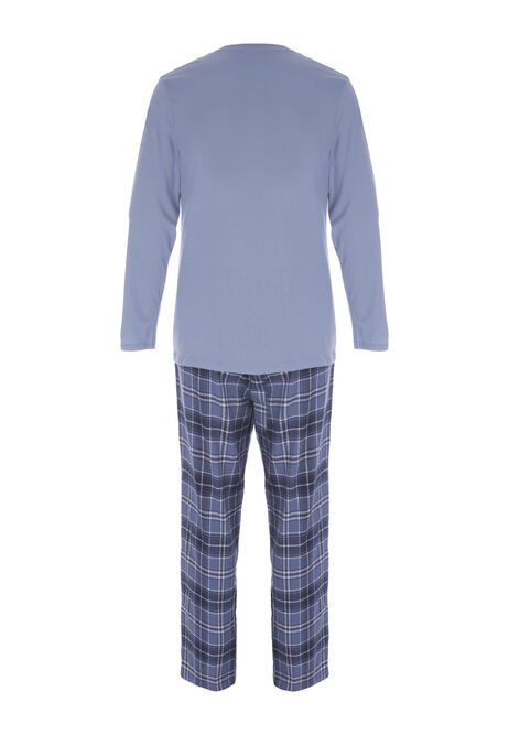 Mens Light Blue Check Pyjama Set