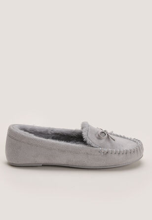 Women Grey Loafer Slippers 