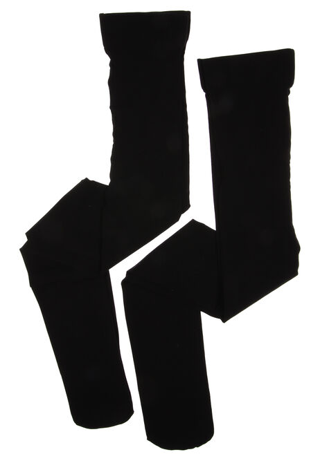 Girls 2pk Black Opaque Tights