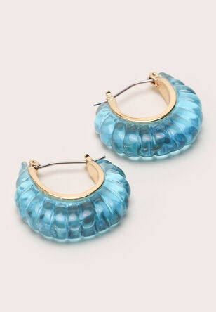 Womens Turquoise Resin Hoop Earrings