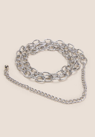 Womens Sliver Chain Loop Belt