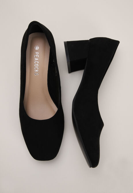 Womens black block heel pumps top