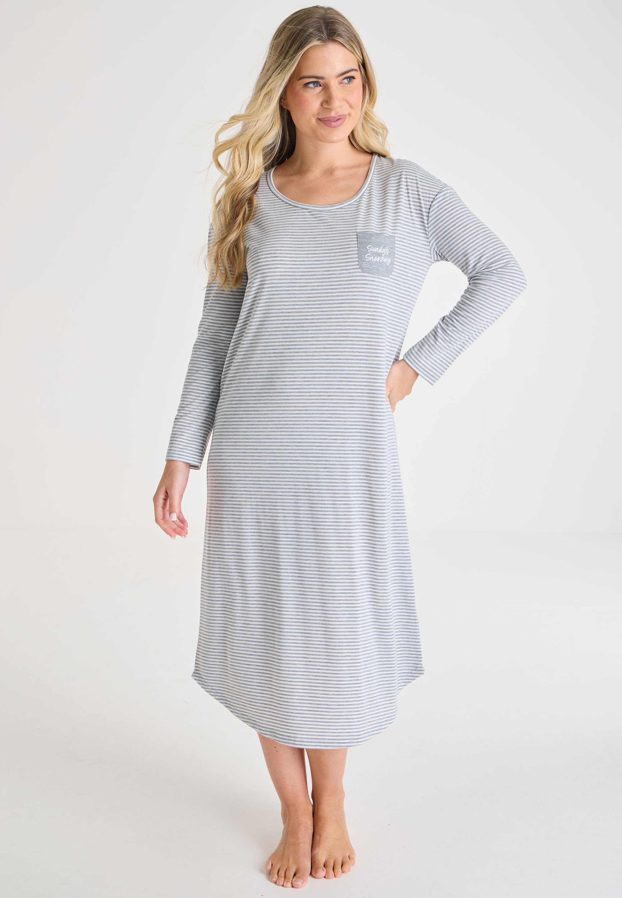 Long sleeve nightshirt womens 2025