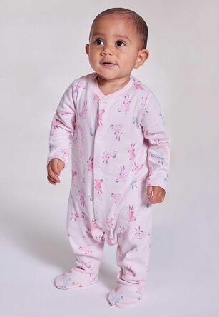 Baby Girls 3pk Pink Bunny Sleepsuits