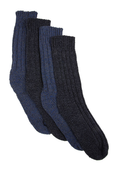 Mens 2pk Blue Chunky Socks