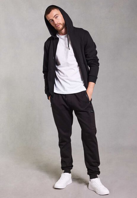 Mens Plain Black Sport Style Joggers