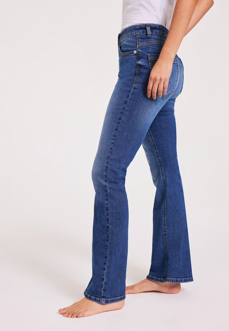 Womens Blue Slim Bootcut Jeans
