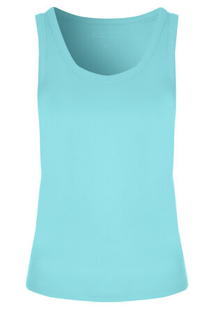 Womens Turquoise Plain Basic Stretch Vest Top
