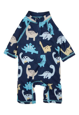 Baby Boy Blue Dinosaur Sun Safe Swimsuit
