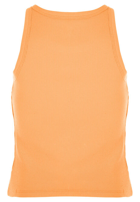 Older Girls Orange Ribbed Vest Top