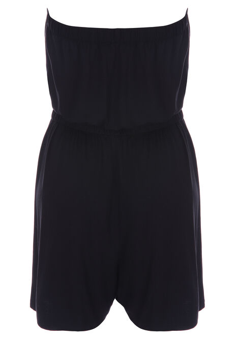 Womens Black Bandeau Playsuit 