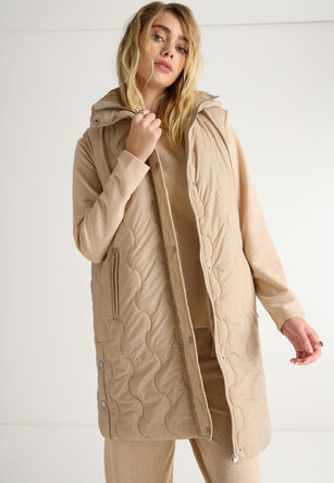 Womens Stone Quilted Gilet 