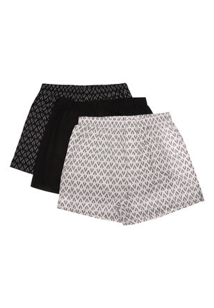 Mens 3pk Black Abstract Woven Boxers