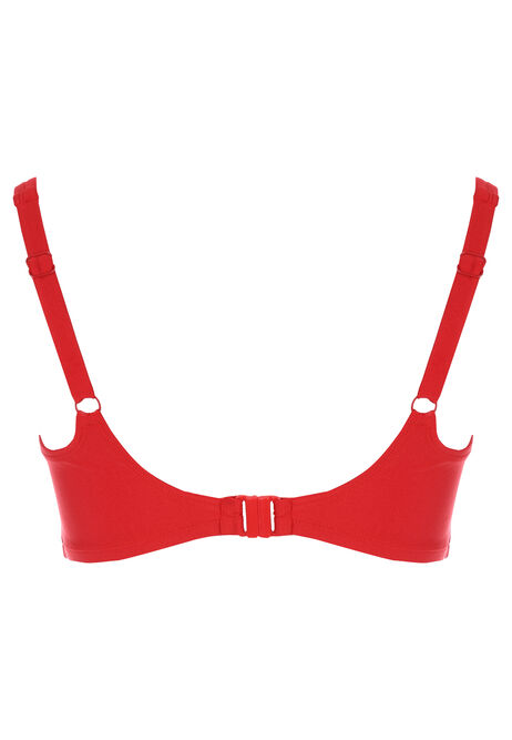 Womens Red Square Neck Bikini Top
