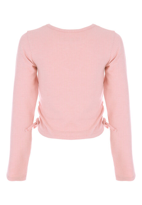 Older Girls Pink Cosy Side Ruche Top