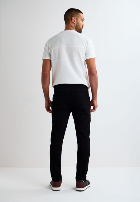 Mens Black Stretch Slim Jeans